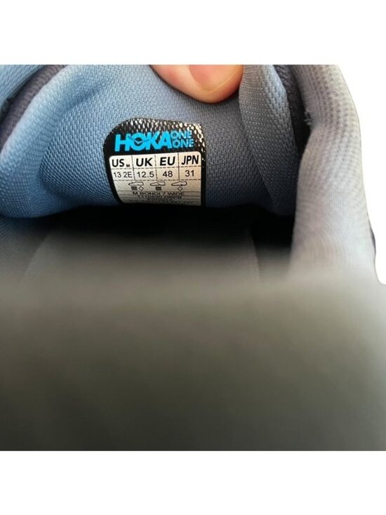 Hoka One One Bondi 7 Wide Running Shoes Black and Blue Size 13 2E main image 6
